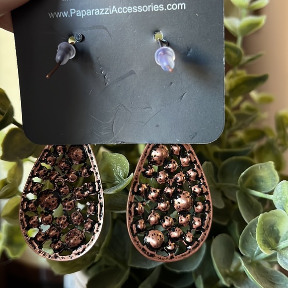 Paparazzi BOGO brown teardrop earrings with faux stones - Picture 2 of 2